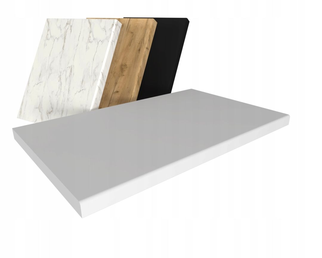 Blat Kuchenny | Roboczy | Głębokość 60 cm | Grubość 3,8 cm - BIAŁY - Konfigurator na wymiar - Krak Meble