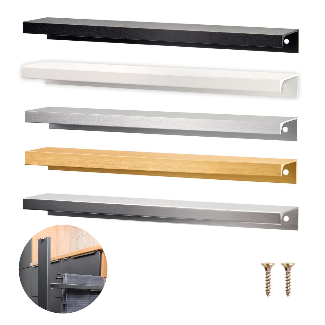 FEST FE6 - Aluminiowy uchwyt meblowy krawędziowy do mebli + wkręty