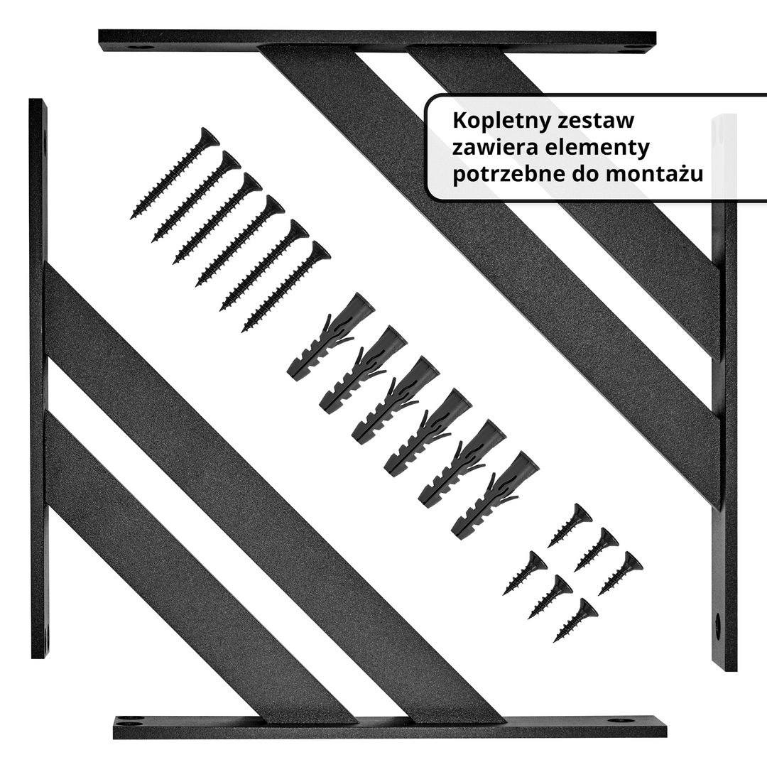 FEST Mocny aluminiowy wspornik uchwyt półki - komplet + wkręty - miniatura 2