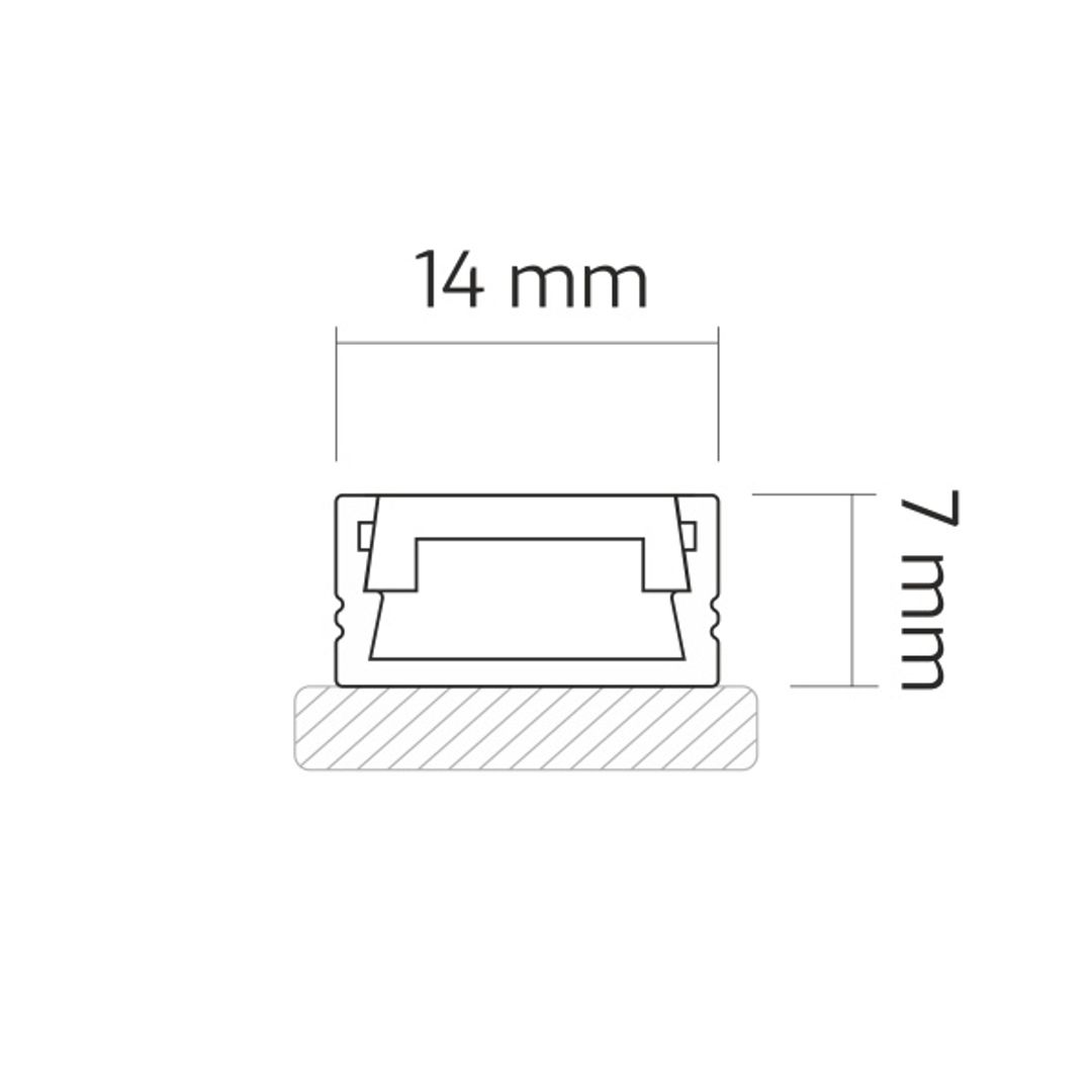 Aluminiowy kanał LED | Profil nakładany + Klosz - Konfigurator na dowolny wymiar - miniatura 3