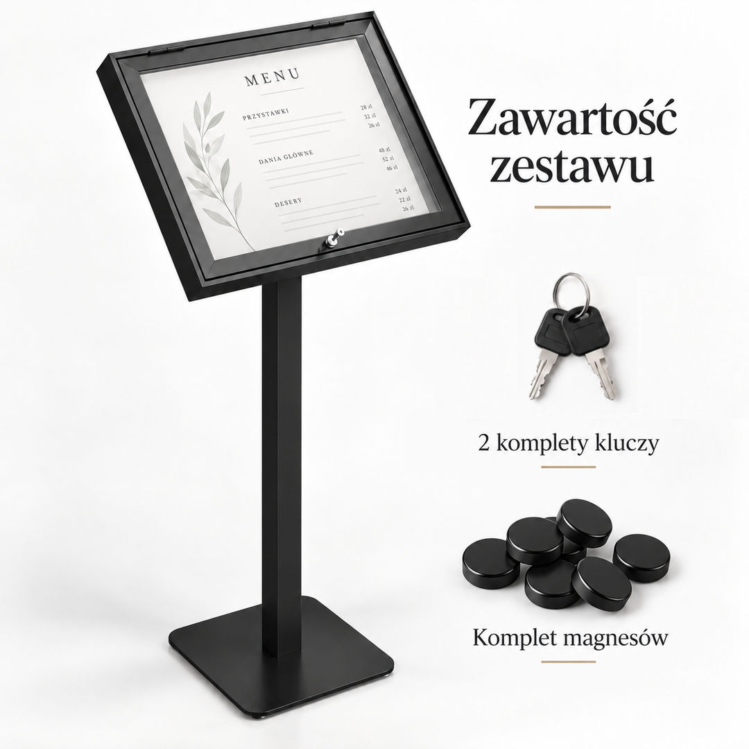 Zewnętrzna gablota na menu magnetyczna na wymiar – wolnostojąca - miniatura 6