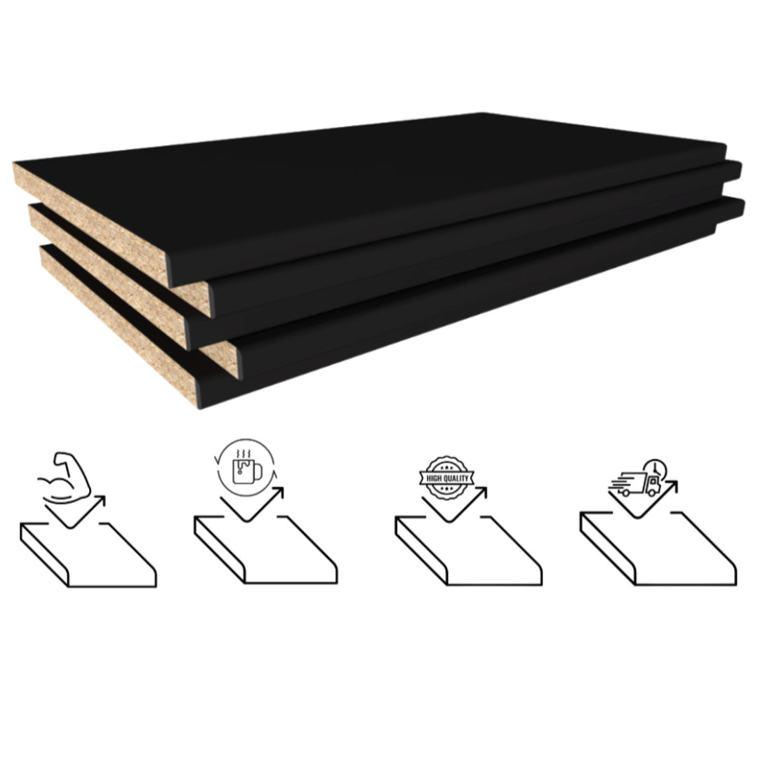 Półka | Formatka | Płyta meblowa 18 mm - CZARNA - Konfigurator na wymiar - miniatura 2