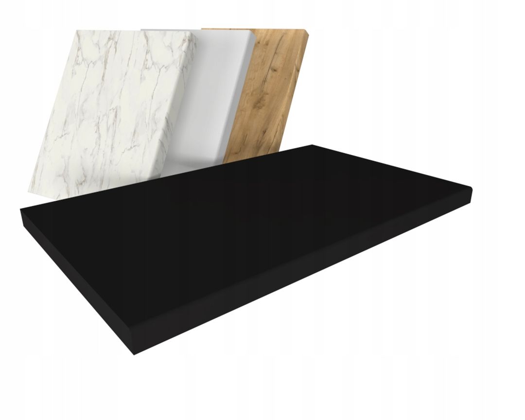 Blat Kuchenny | Roboczy | Głębokość 60 cm | Grubość 3,8 cm - CZARNY - Konfigurator na wymiar - Krak Meble