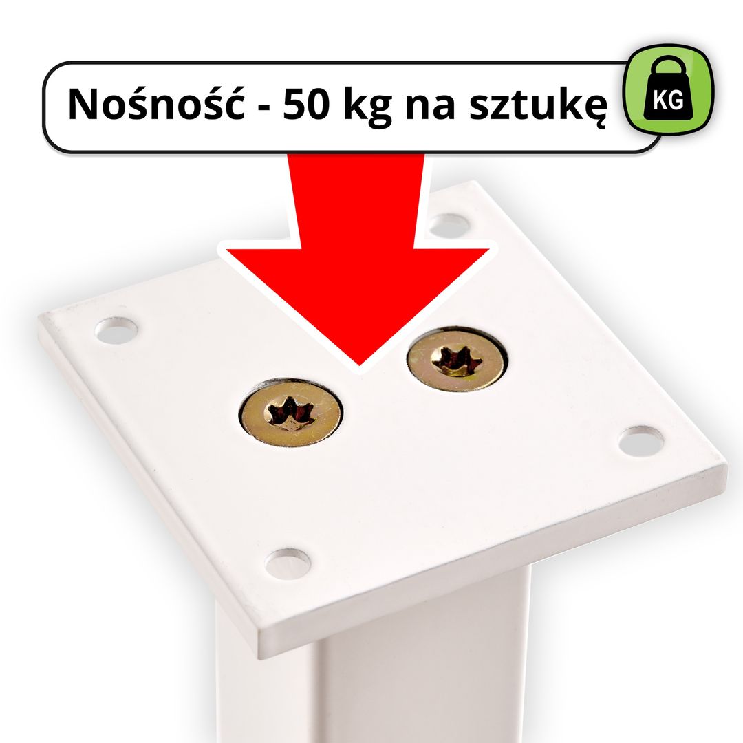 1 x Aluminiowa Noga Nóżka Meblowa Do Mebli STANDARD + Wkręty - Konfigurator - miniatura 2
