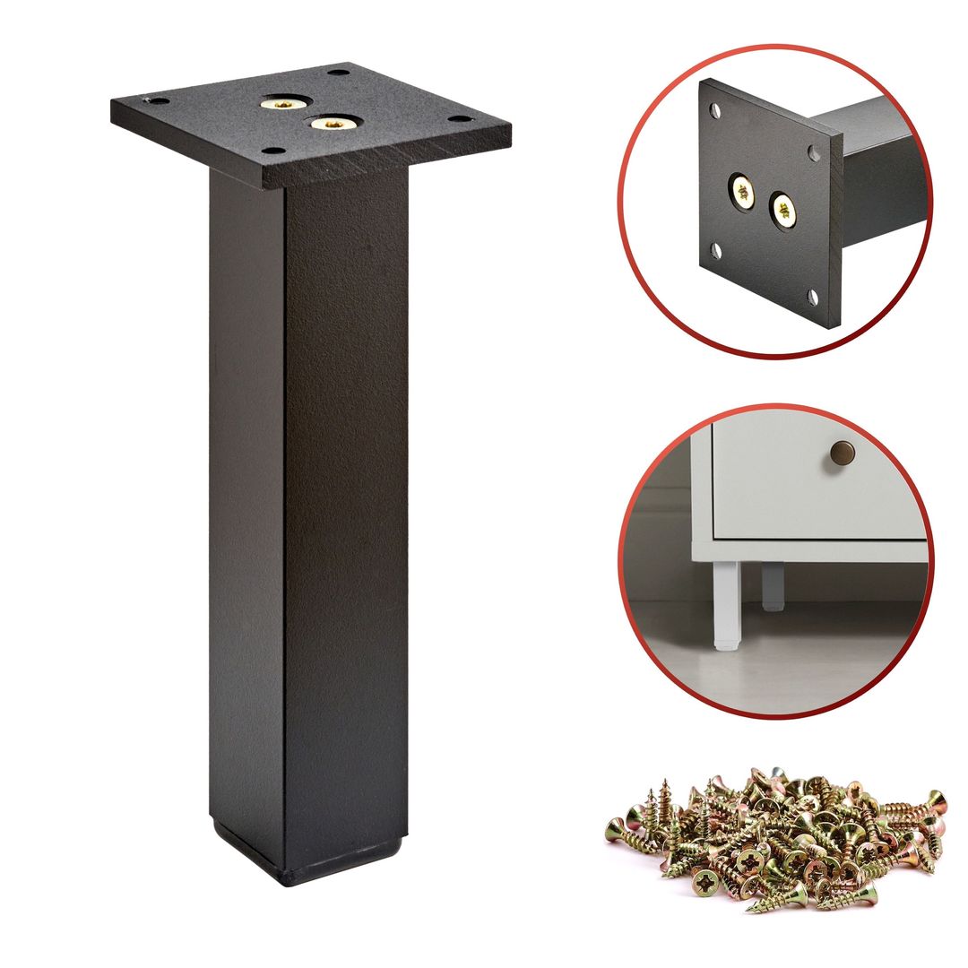 1 x Aluminiowa Noga Nóżka Meblowa Do Mebli STANDARD + Wkręty - Konfigurator - Alusfera