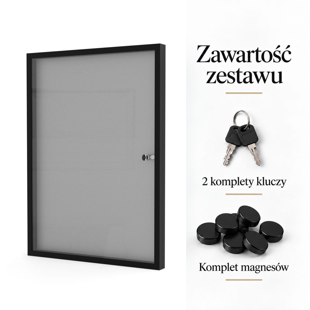 Wewnętrzna gablota ogłoszeniowa magnetyczna na A4 – zawieszana - miniatura 7