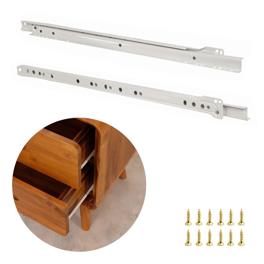 FGV Prowadnica rolkowa do szuflad - komplet (lewa + prawa) + wkręty - FGV