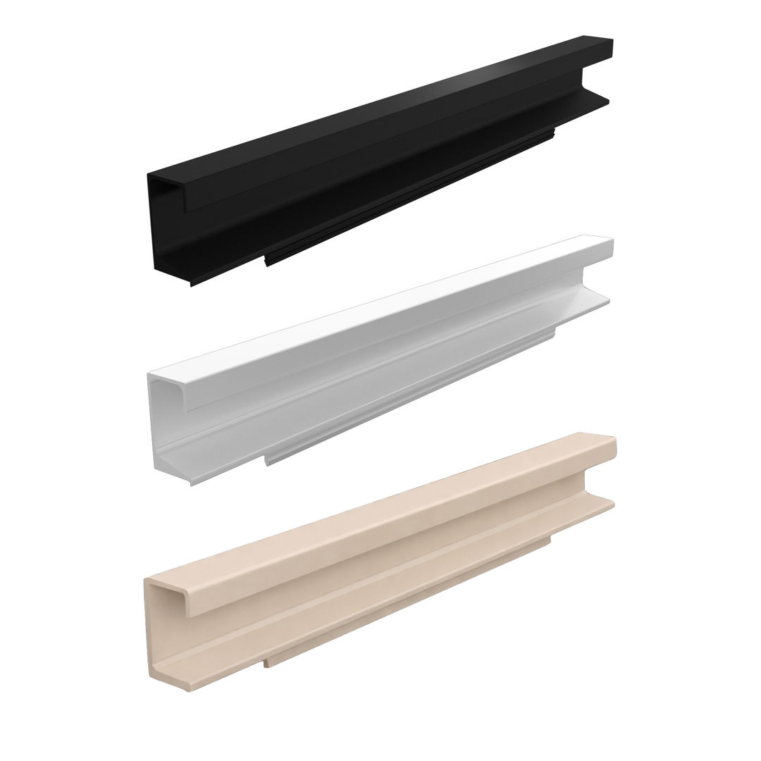 Aluminiowy uchwyt krawędziowy AL-7 malowany (czarny / biały / kaszmir) - Konfigurator na wymiar - Alusfera