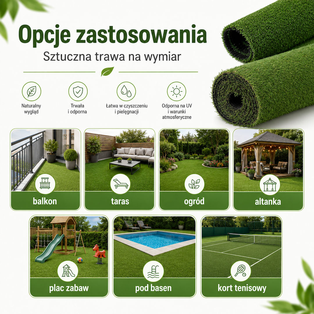 Sztuczna trawa na wymiar – na balkon, taras i do ogrodu - miniatura 6