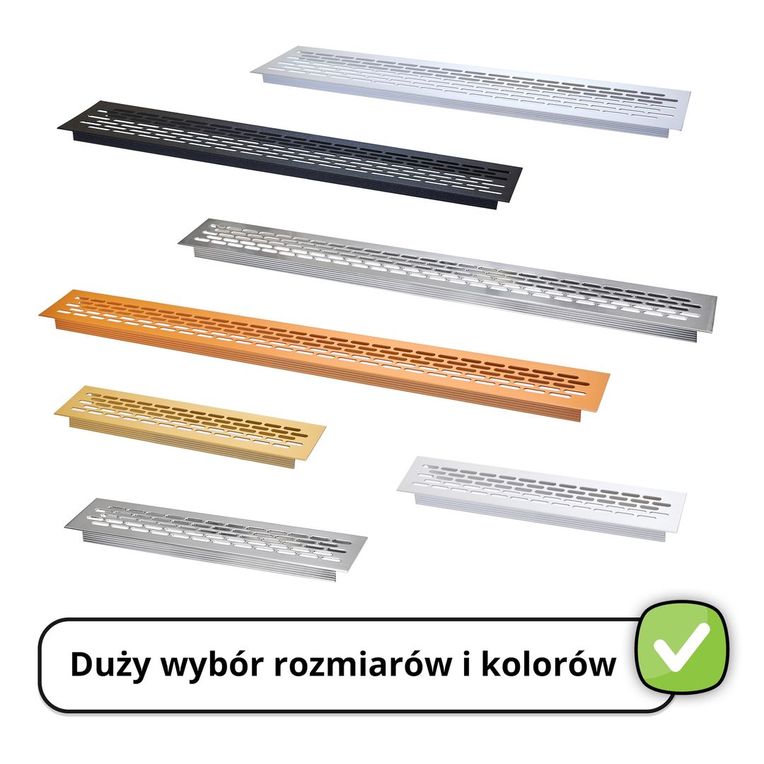 Aluminiowa kratka wentylacyjna do mebli - do szafek i zabudowy - Konfigurator rozmiaru i koloru - miniatura 7