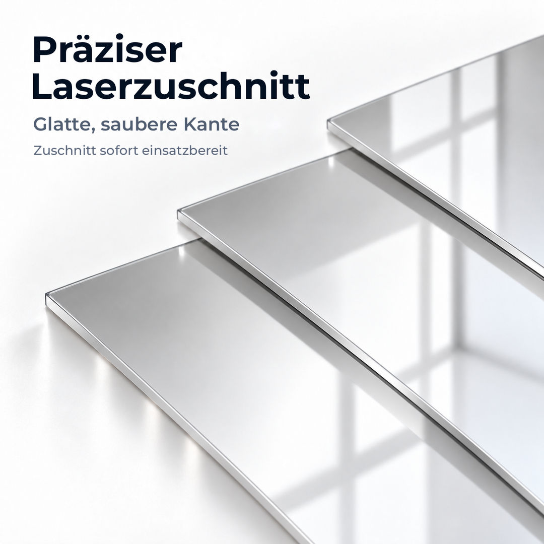 Acrylspiegel nach Maß – Silber – Stärke 2 mm, lasergeschnitten - miniatura 4 - mit KI bearbeitetes Bild