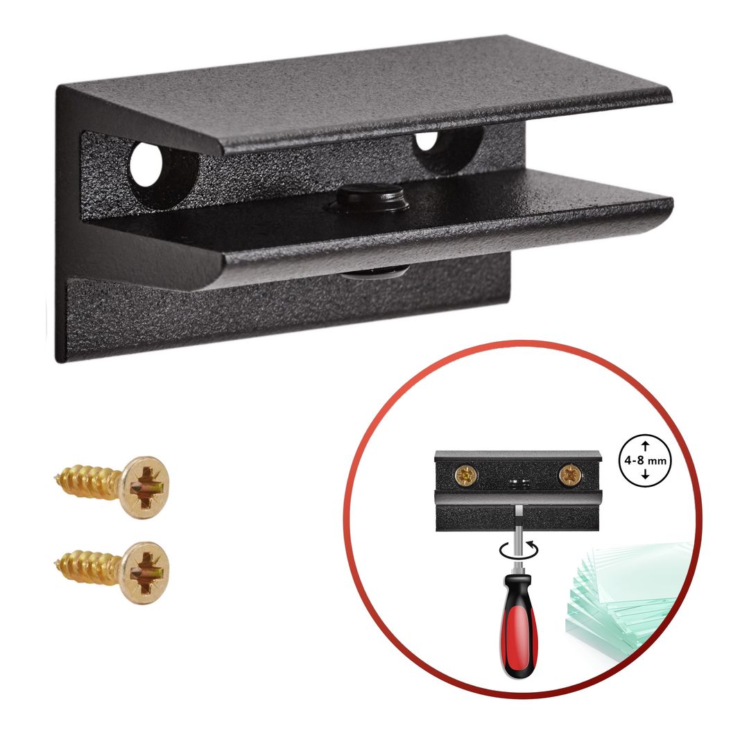 FEST Wspornik uchwyt regulowany do półek szklanych + wkręty