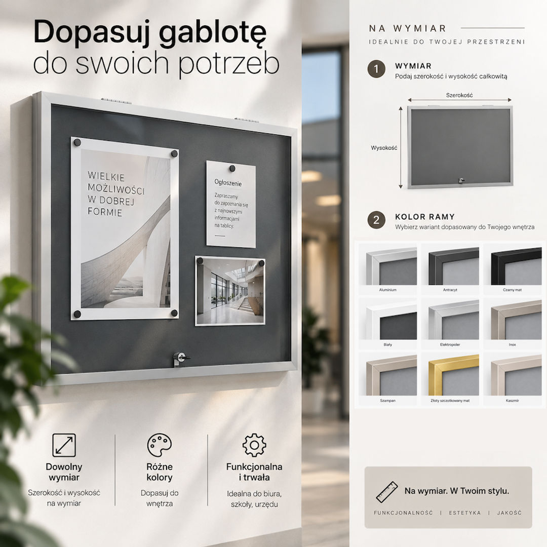 Wewnętrzna gablota ogłoszeniowa magnetyczna na A4 – zawieszana - miniatura 2