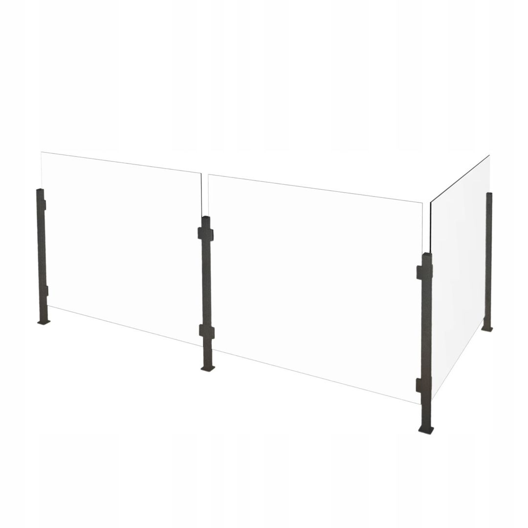 Słupek do plexi i szkła na wymiar – aluminiowy, prawy, lewy, środkowy lub narożny - miniatura 9