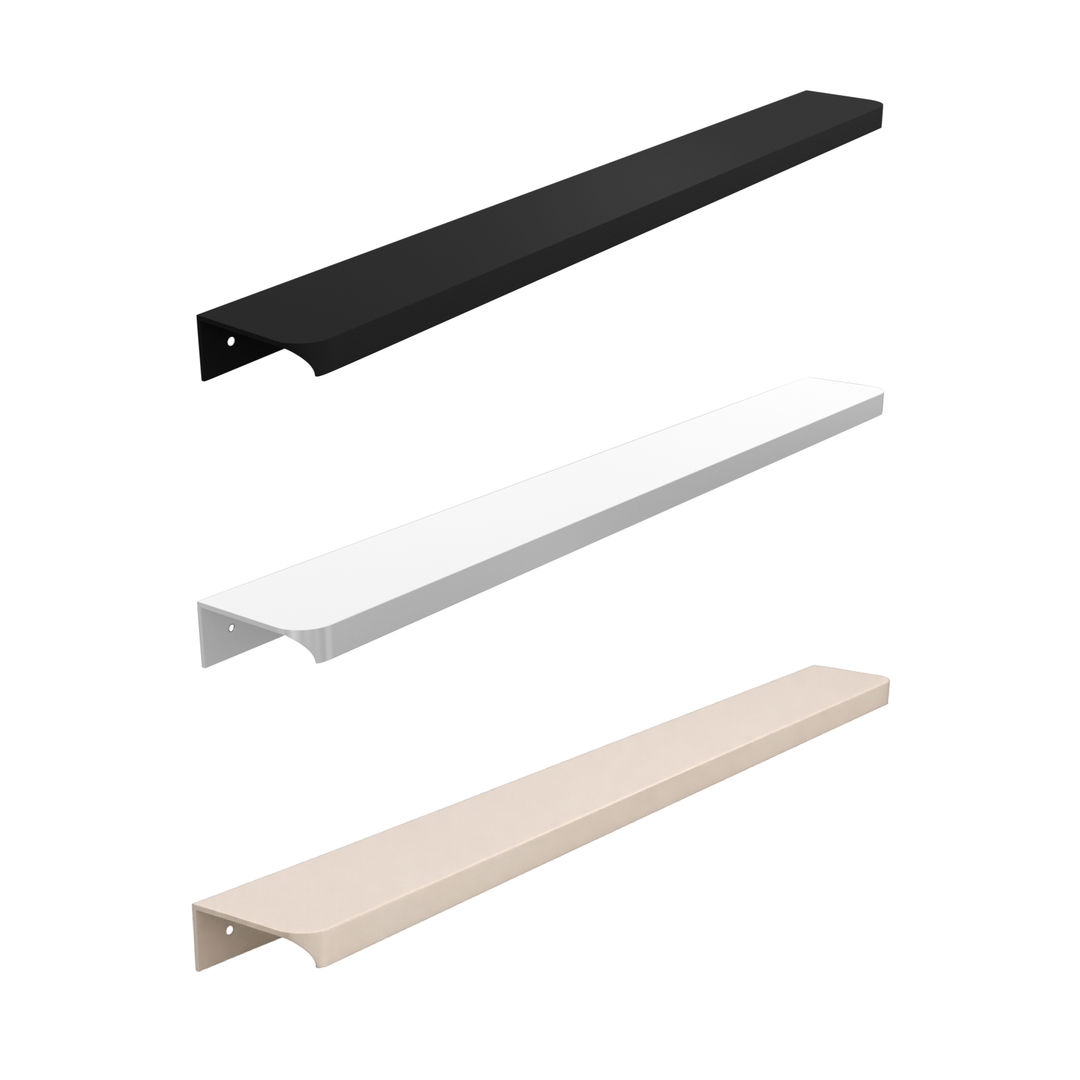 Aluminiowy uchwyt krawędziowy AL-2 malowany (czarny / biały / kaszmir) - Konfigurator na wymiar - Alusfera