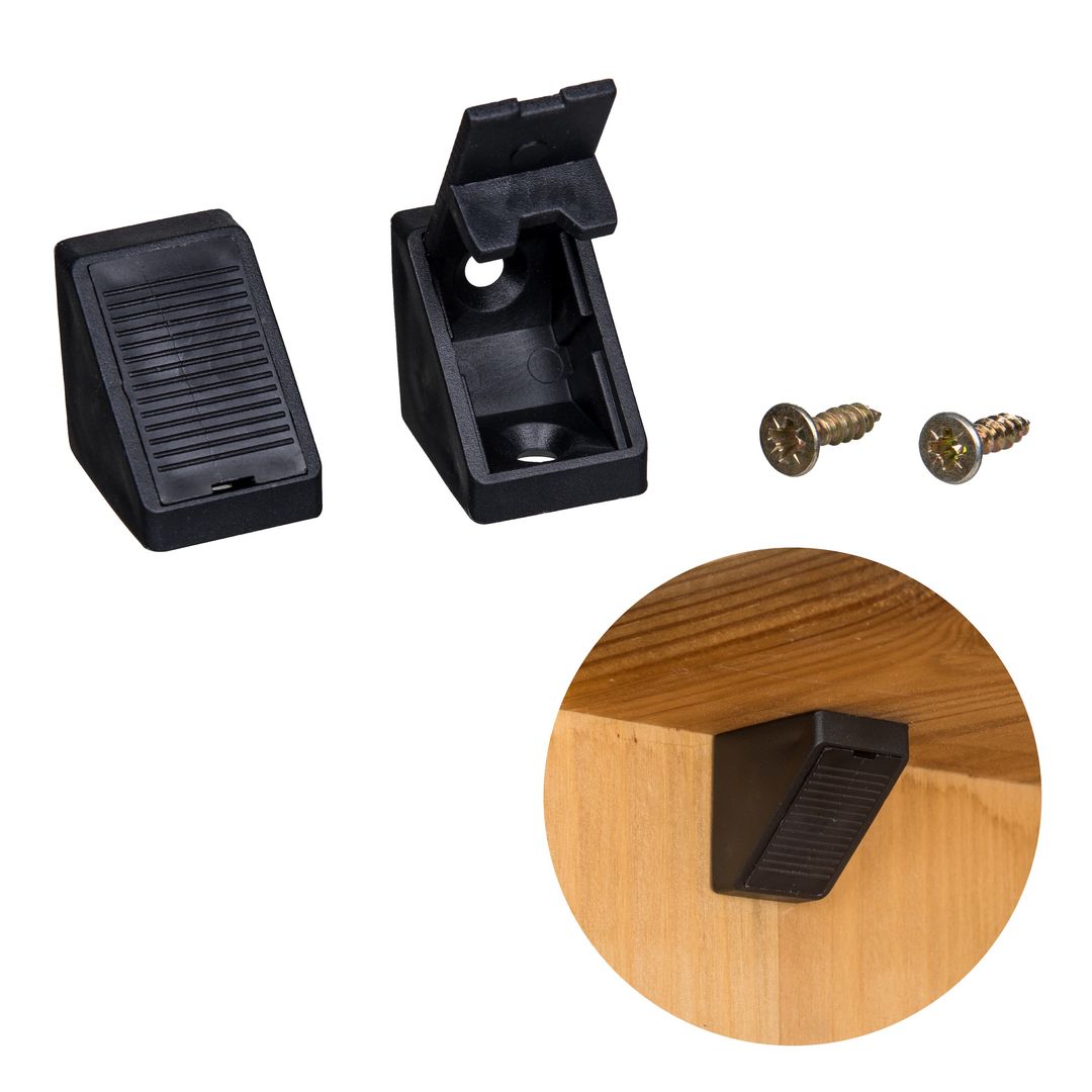 Pojedynczy kątownik meblowy konstrukcyjny z wkrętami - łącznik montażowy do mebli i półek