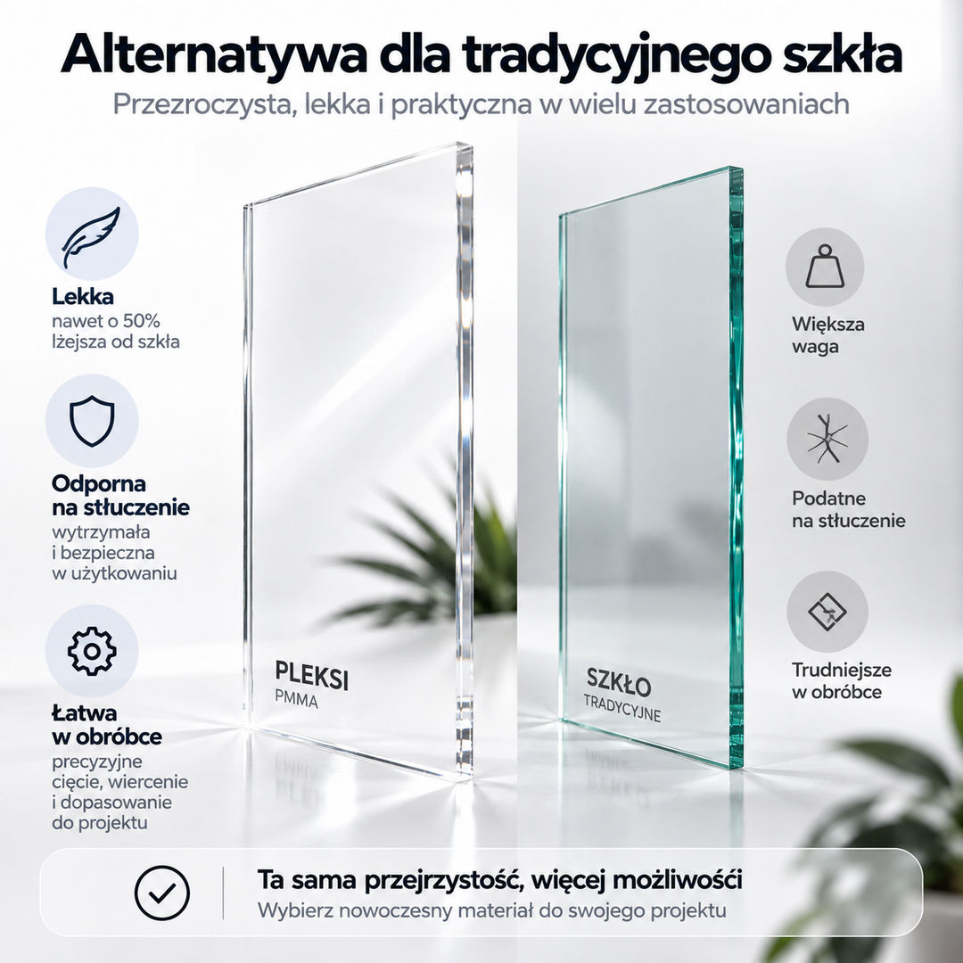 Pleksi bezbarwna na wymiar – płyta PMMA cięta laserowo - miniatura 9