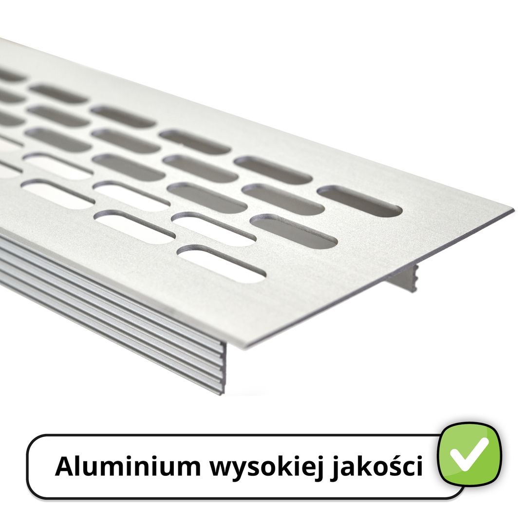 Aluminiowa kratka wentylacyjna do mebli - do szafek i zabudowy - Konfigurator rozmiaru i koloru - miniatura 2