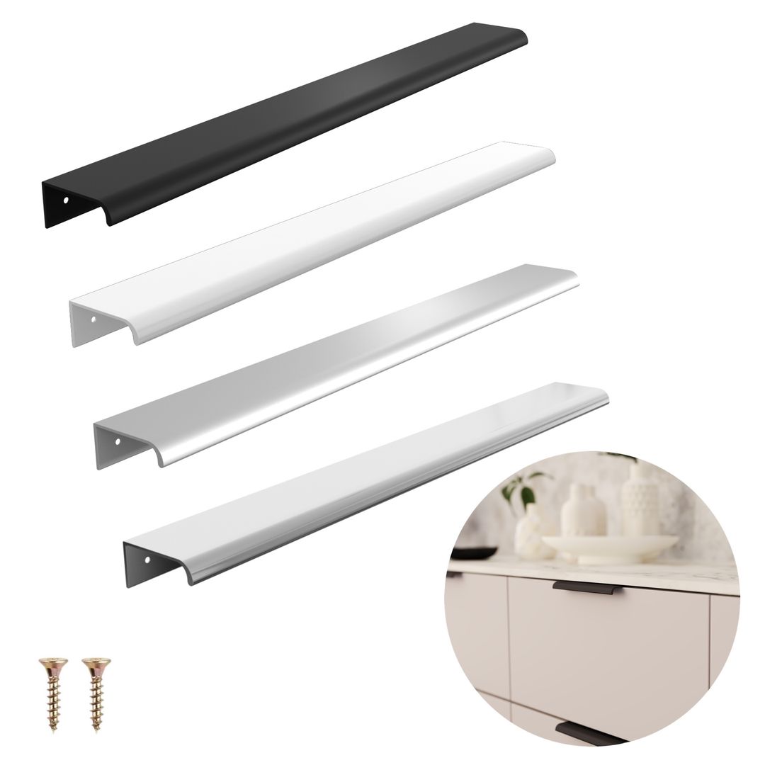 FEST FE8 - Aluminiowy uchwyt meblowy krawędziowy do mebli + wkręty