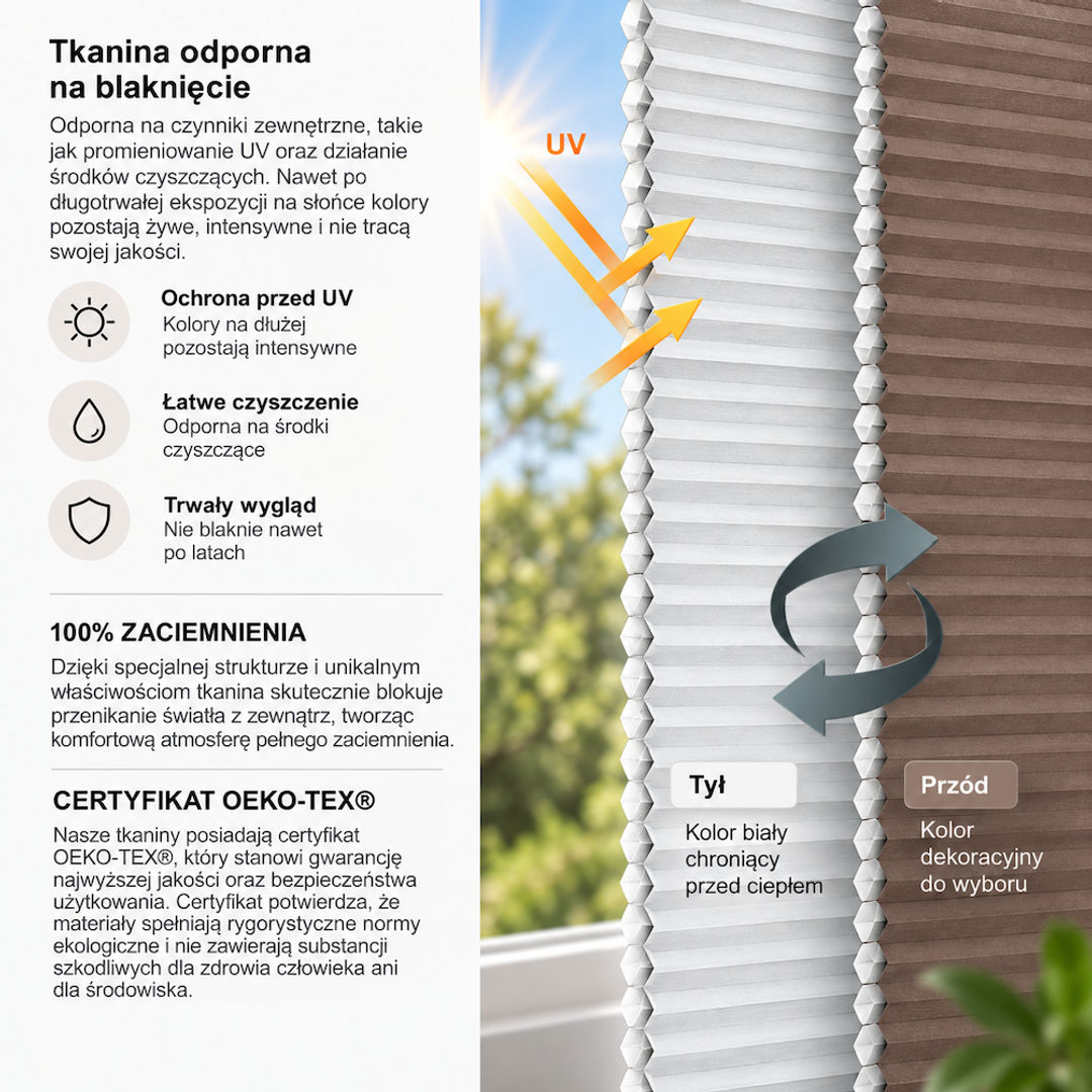 Plisa Honeycomb Premium na wymiar – blackout i termoizolacja - miniatura 4