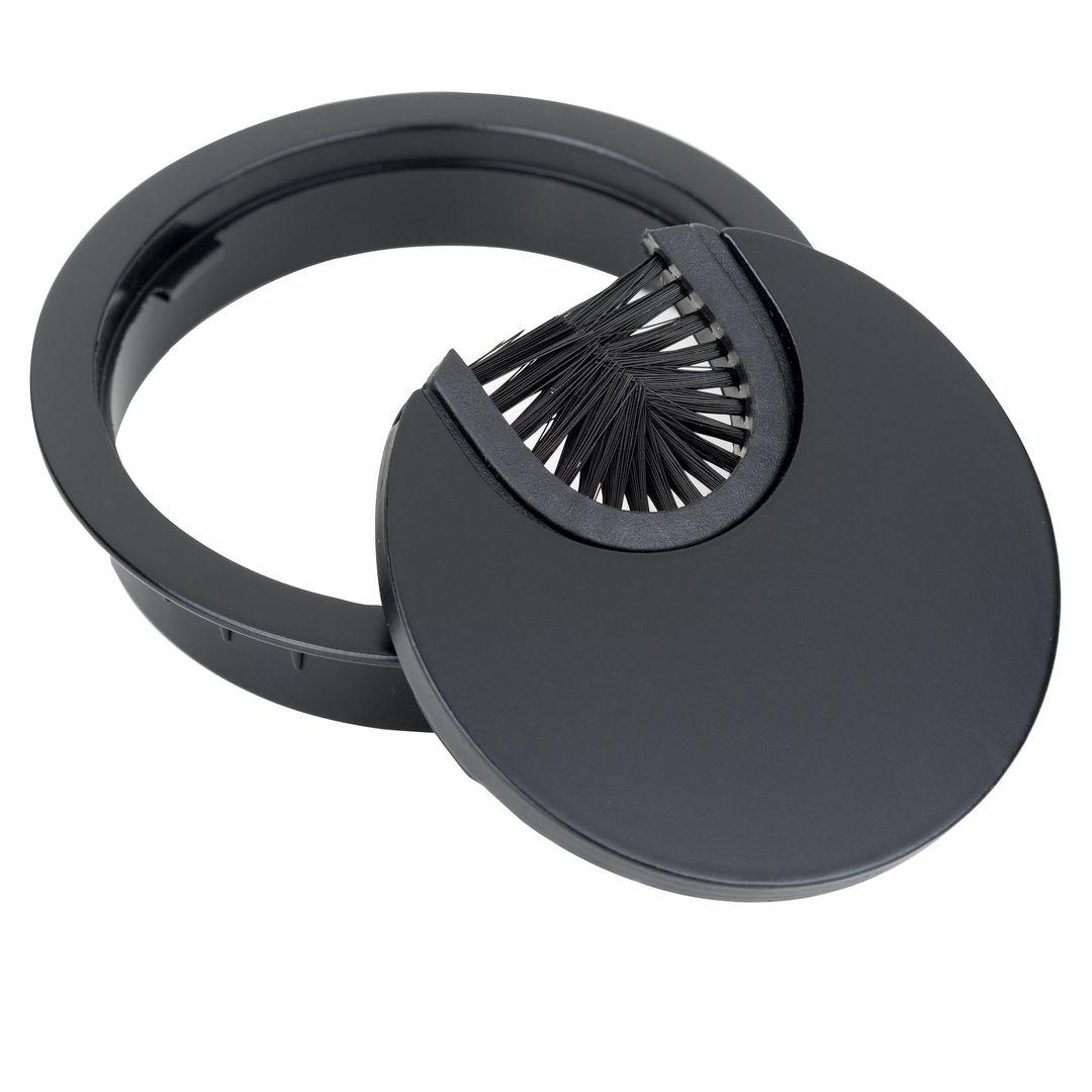 Metalowy przepust kablowy FI 60 mm do mebli – przelotka na kable do biurka i blatu - miniatura 3