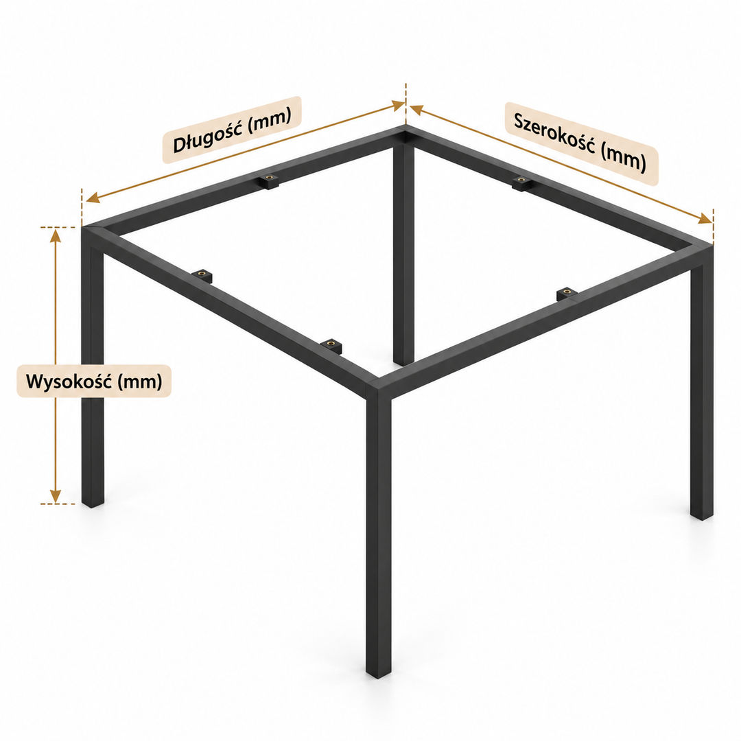 Stelaż aluminiowy 20x20 mm SLIM do stołu i mebli na wymiar – Konfigurator - miniatura 2 - zdjęcie edytowane przy pomocy AI
