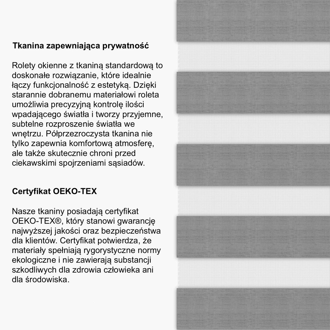 Roleta Okienna Zaciemniająca | Typ Dzień i Noc | Materiał Standard - Konfigurator na wymiar - miniatura 4