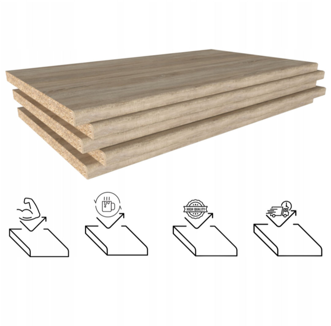 Półka | Formatka | Płyta meblowa 18 mm - DĄB SONOMA - Konfigurator na wymiar - miniatura 2