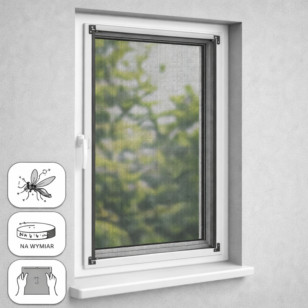 Ramkowa Moskitiera Okienna - Samodzielny Montaż do Okna - Konfigurator na dowolny wymiar