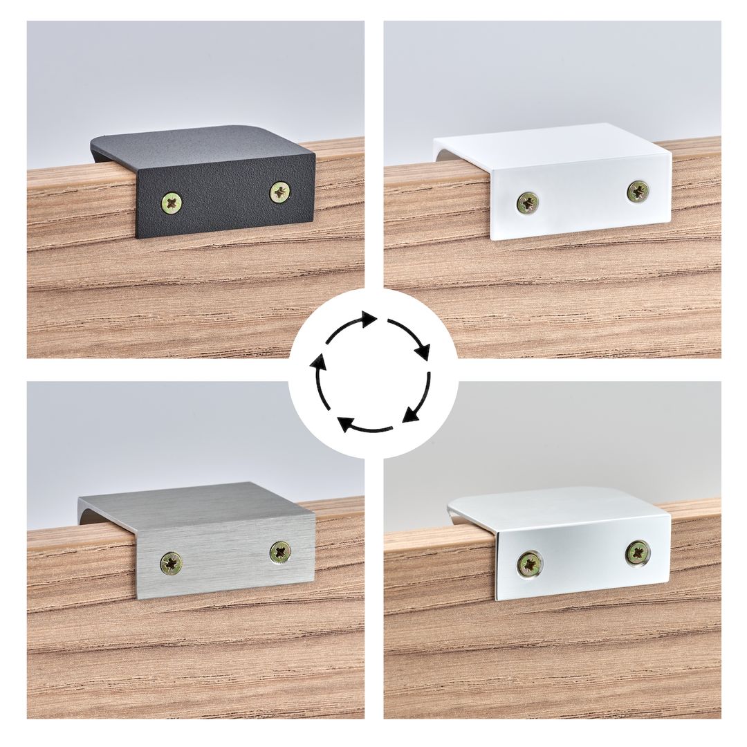 FEST FE6 - Aluminiowy uchwyt meblowy krawędziowy do mebli + wkręty - miniatura 6