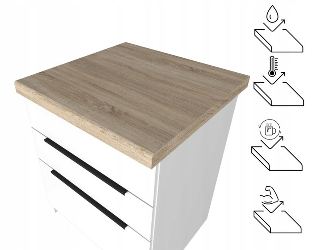 Blat Kuchenny | Roboczy | Głębokość 60 cm | Grubość 3,8 cm - DĄB SONOMA - Konfigurator na wymiar - miniatura 2