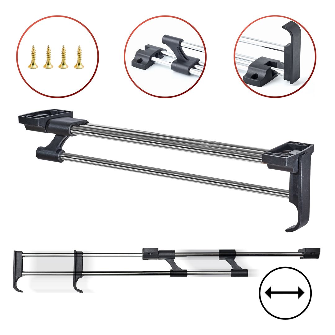 Wieszak wysuwny do szafy z uchwytem - uchwyt na ubrania do garderoby