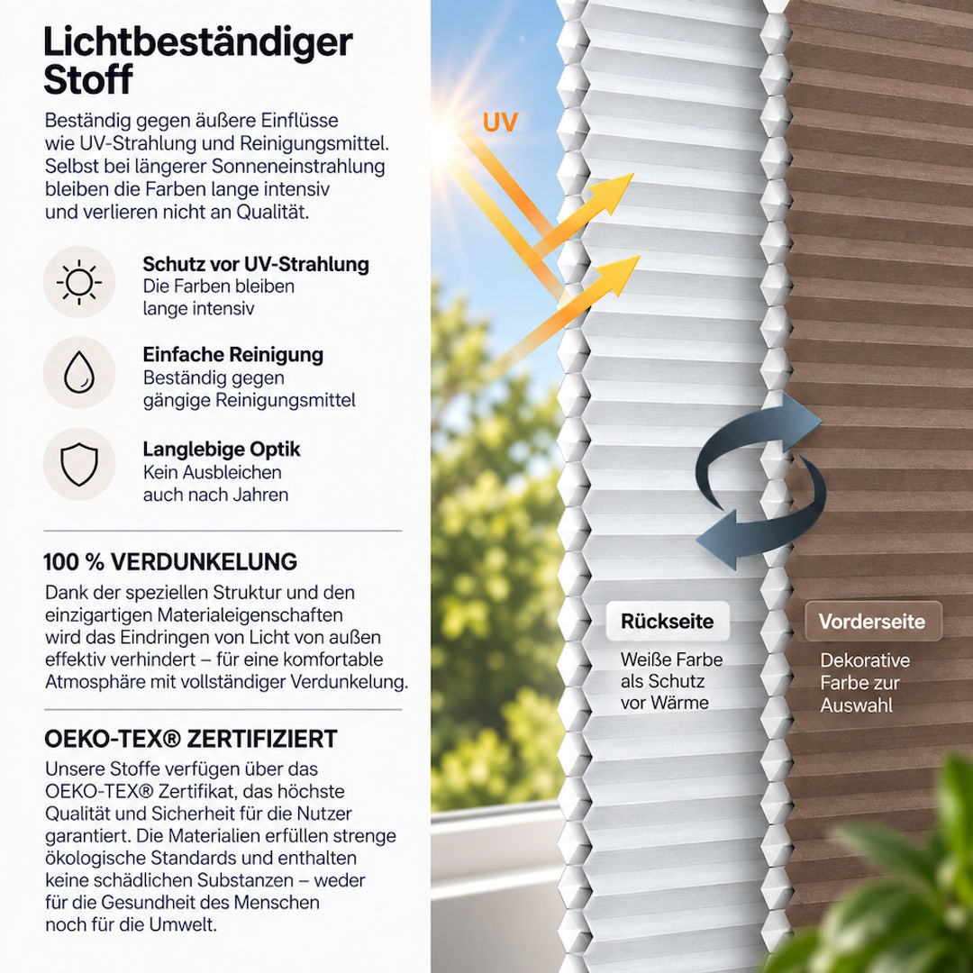 Wabenplissee Honeycomb Premium nach Maß – Blackout & Wärmedämmung - miniatura 4