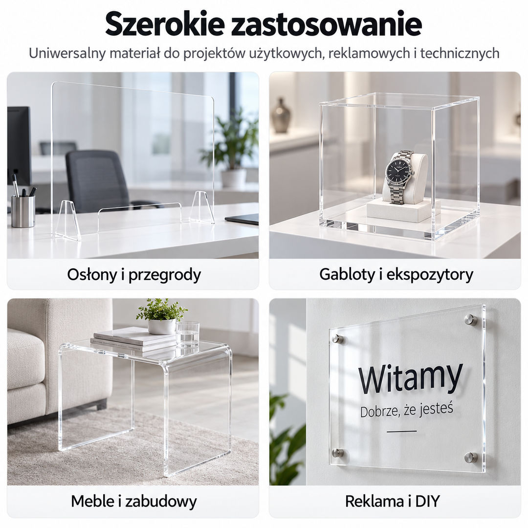 Pleksi bezbarwna na wymiar – płyta PMMA cięta laserowo - miniatura 8