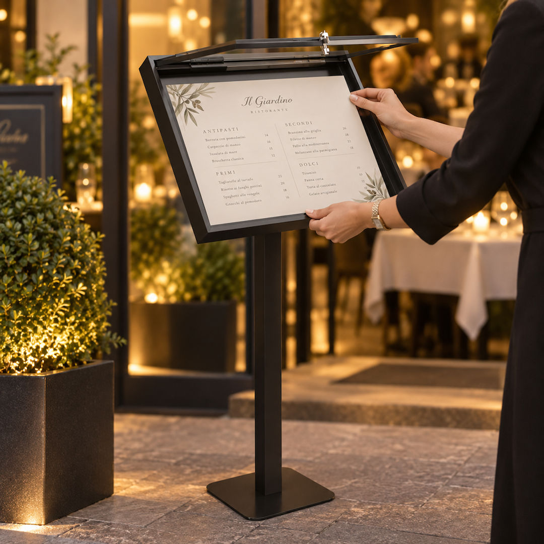 Zewnętrzna gablota na menu magnetyczna na wymiar – wolnostojąca - miniatura 4