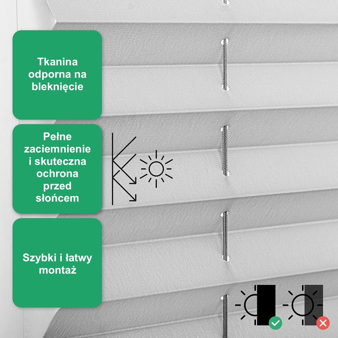 Plisa Okienna Zaciemniająca | Typ BLACKOUT PREMIUM | Roleta plisowana - Konfigurator na wymiar - miniatura 2