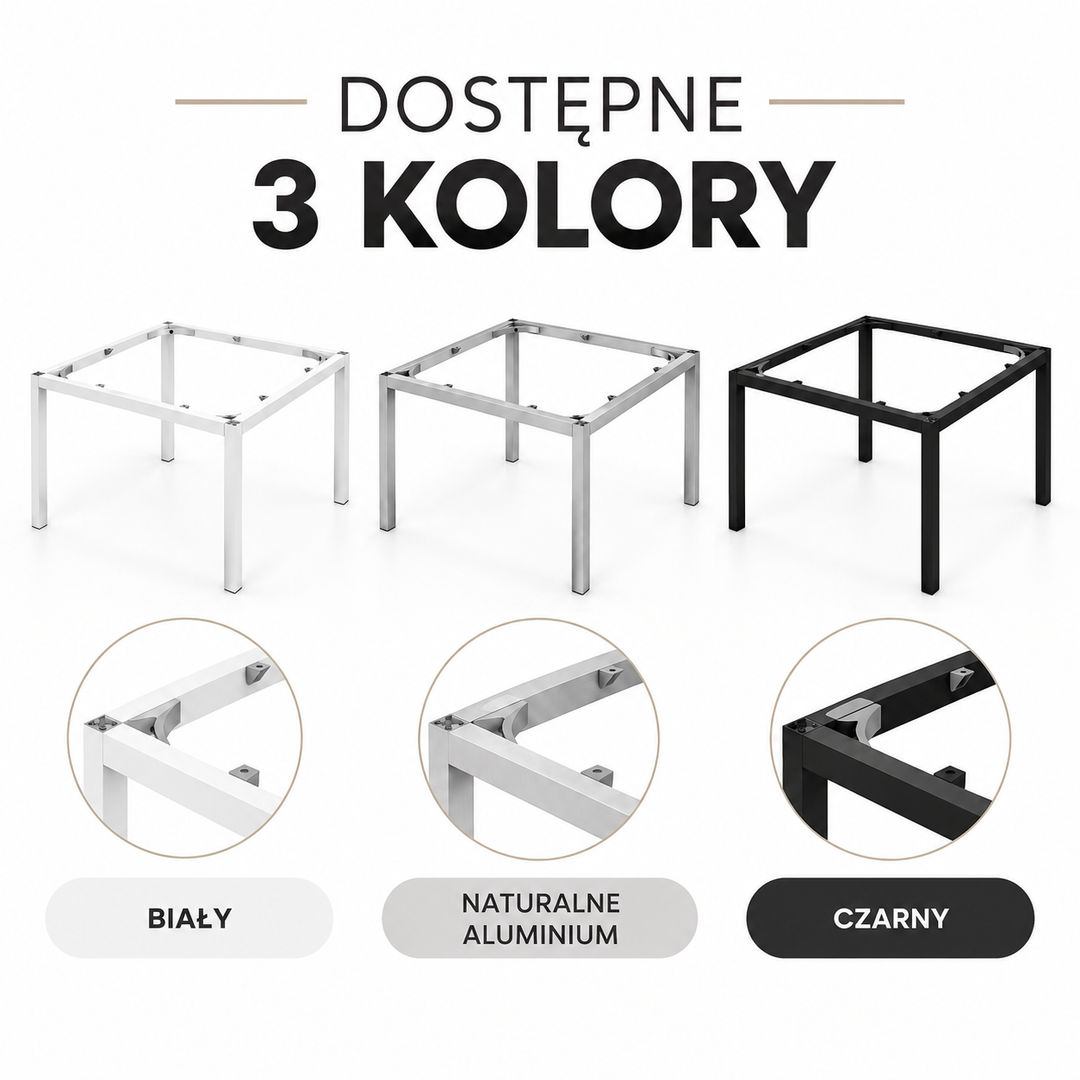 Stelaż aluminiowy 30x30 mm CLASSIC do stołu i mebli na wymiar – Konfigurator - miniatura 5 - zdjęcie edytowane przy pomocy AI