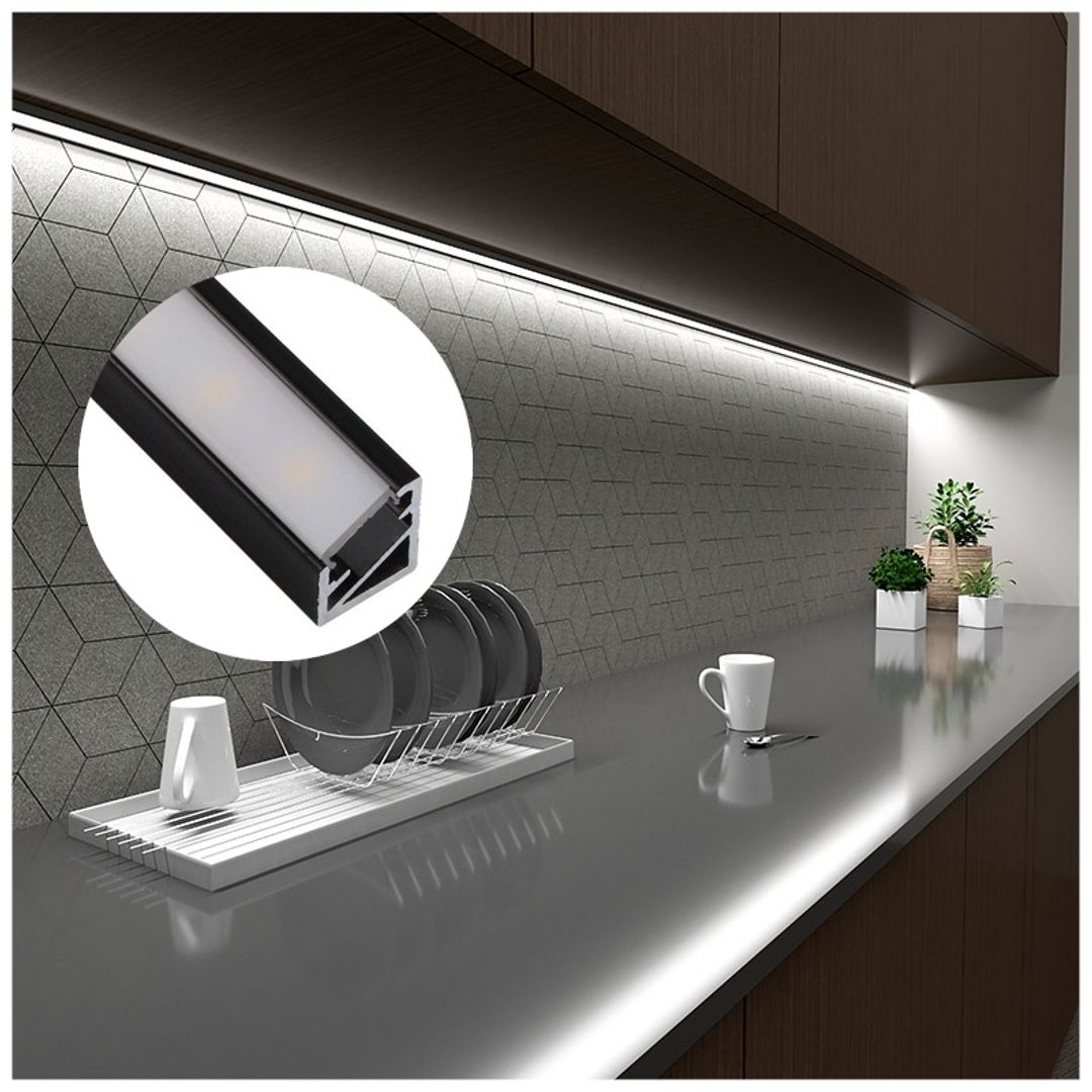 Aluminiowy kanał LED | Profil kątowy + Klosz - Konfigurator na dowolny wymiar - Alusfera