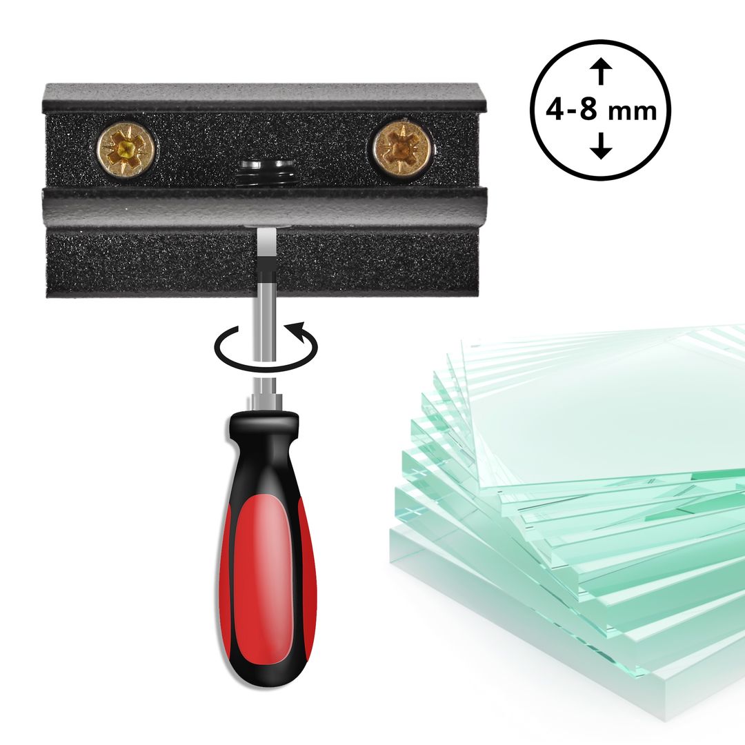 FEST Wspornik uchwyt regulowany do półek szklanych + wkręty - miniatura 3