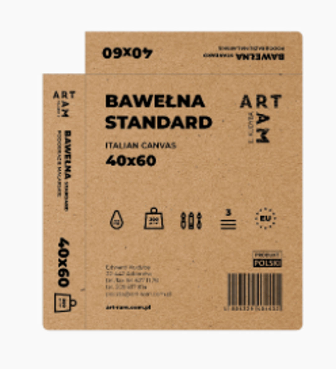 Podobrazie malarskie | Płótno BAWEŁNA CZARNA | Konfigurator na wymiar - ART-RAM