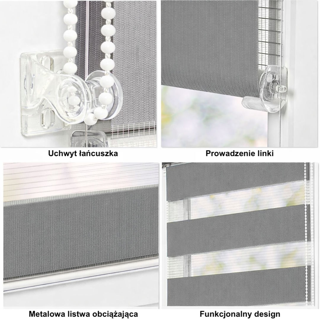Roleta Okienna Zaciemniająca | Typ Dzień i Noc | Premium Blackout - Konfigurator na wymiar - miniatura 3