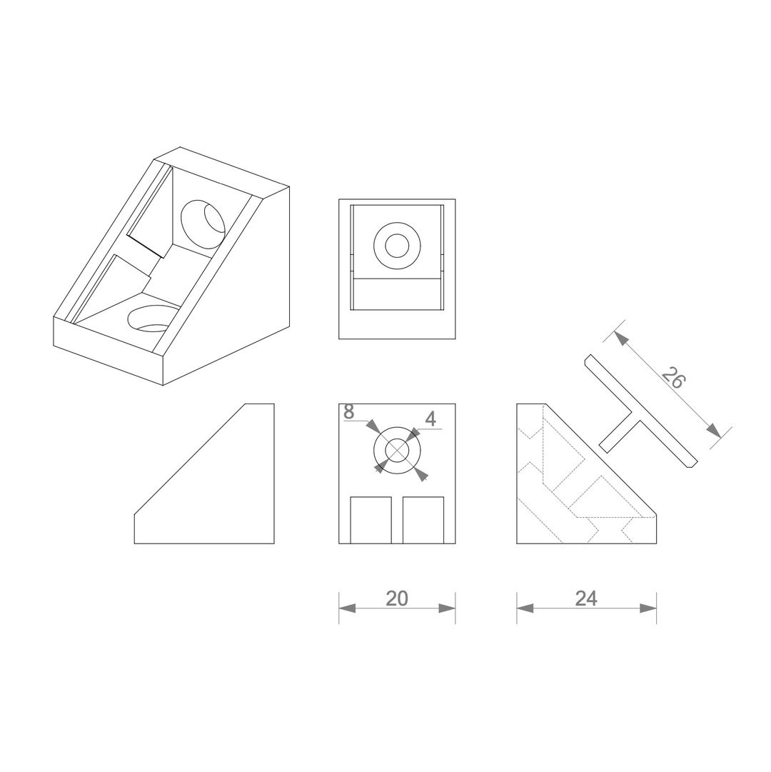 Pojedynczy kątownik meblowy konstrukcyjny z wkrętami - łącznik montażowy do mebli i półek - miniatura 5