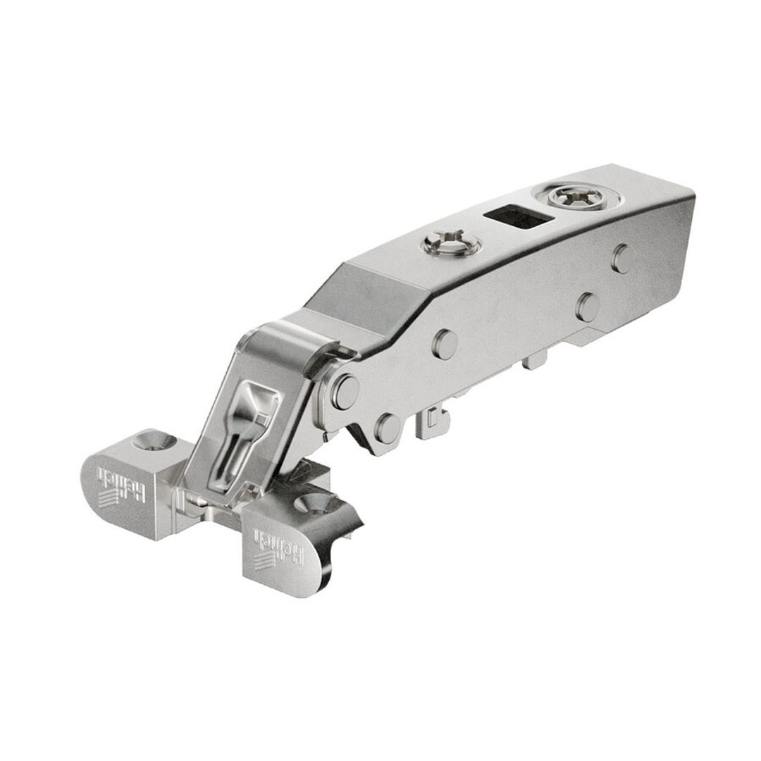 Zawias nakładany Hettich Sensys | Do wąskich ramek | Z dociągiem | Srebrny 8638i + Prowadnik - Hettich