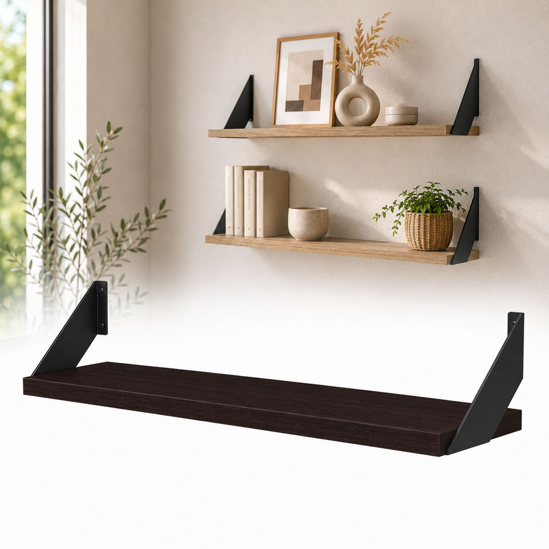 Półka na wymiar ze wspornikami - wenge - grubość 1,8 cm - domiro