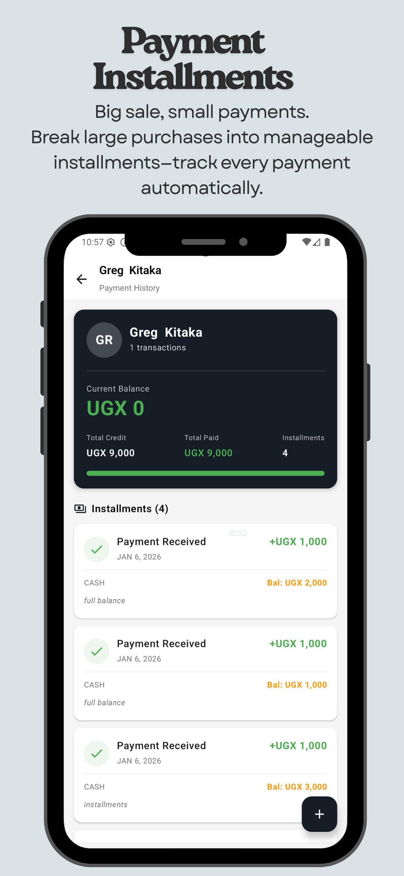 Payment installments