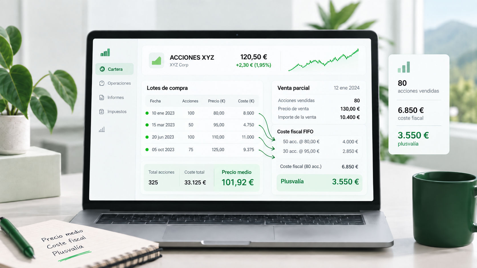 Cómo calcula OpenCap el precio medio y el coste fiscal de tus acciones