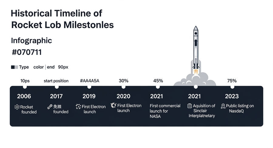 Timeline of Rocket Lab milestones and Iridium acquisition