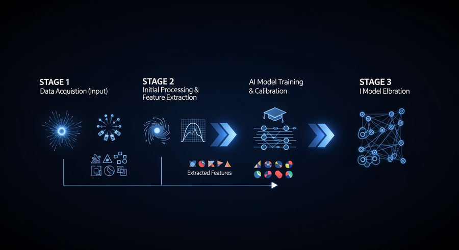 AI-powered framework flowchart analyzing Type Ia supernovae