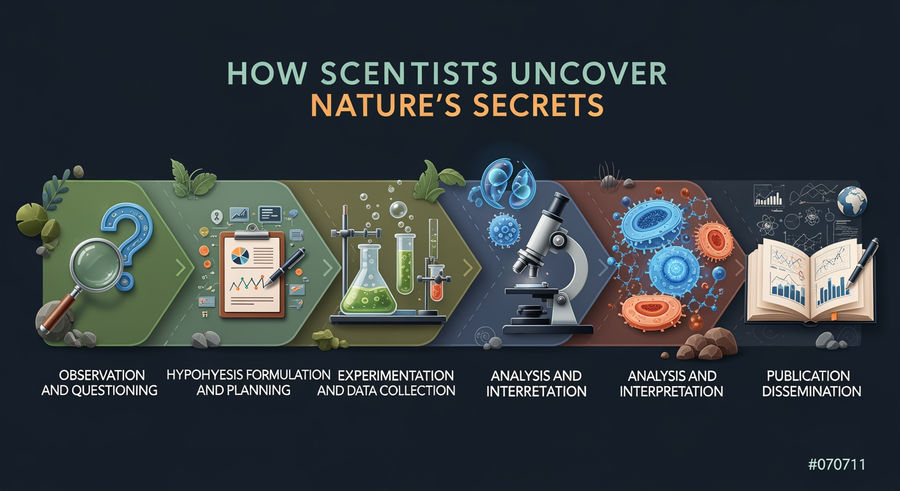 timeline of scientific steps to uncover nature's secrets