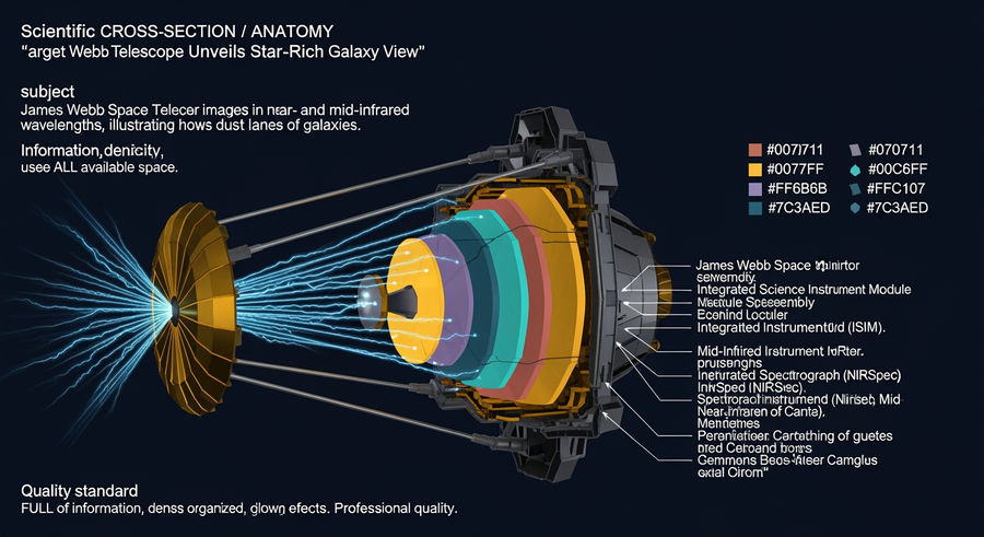 James Webb Telescope components for infrared imaging
